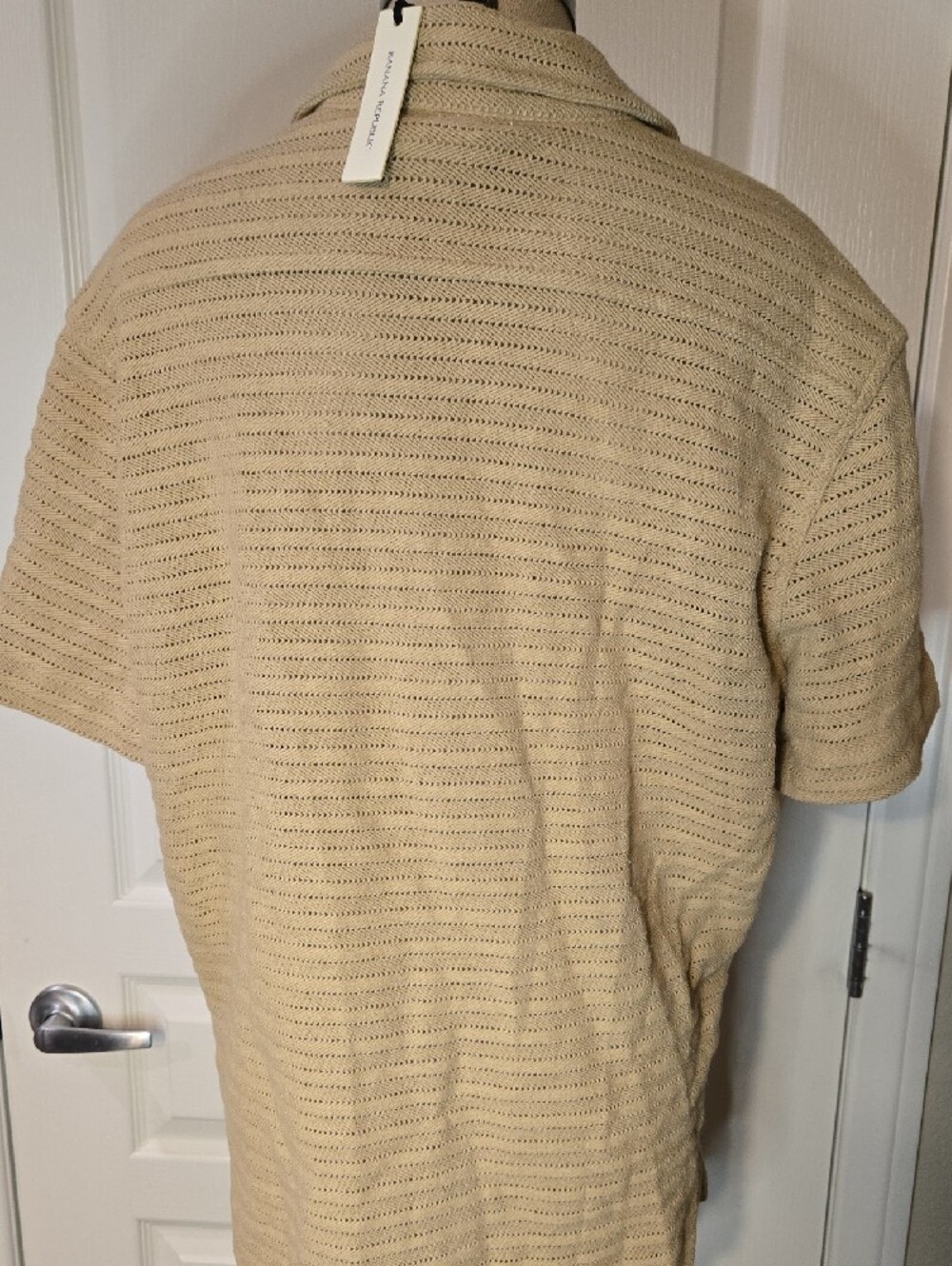 Banana Republic Herringbone Jacquard Resort Shirt Large - Picture 4 of 10